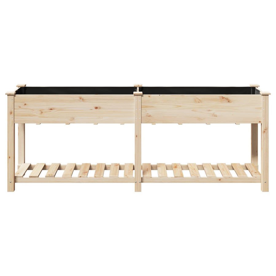 Tuinplanter Met Plank 203X53X76 Cm Massief Hout Vuren 203,5 x 53 x 76,5 cm