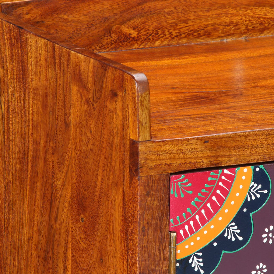 Schoenrekken En Organizers Bruin Met Kleurvolle Patronen Massief Hout