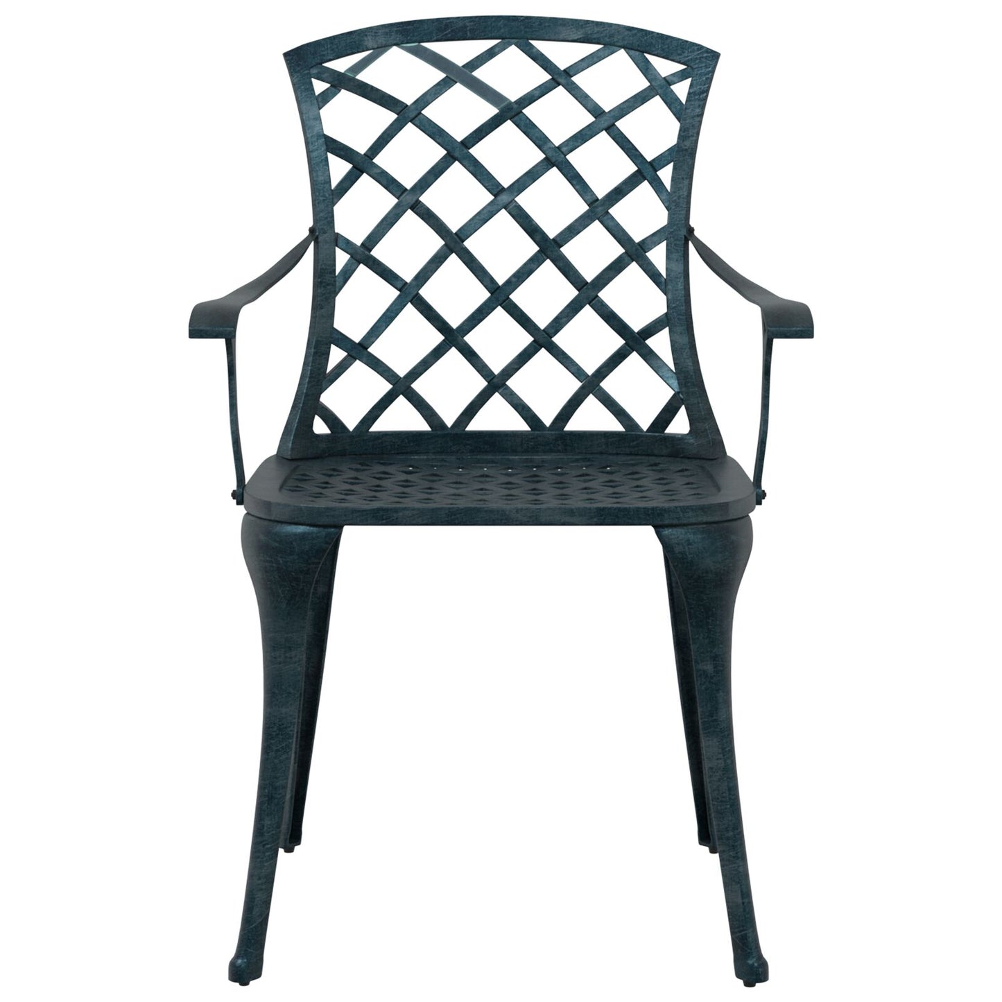 Tuinstoelen Stapelbaar 4 Stuks Groene Gietaluminium