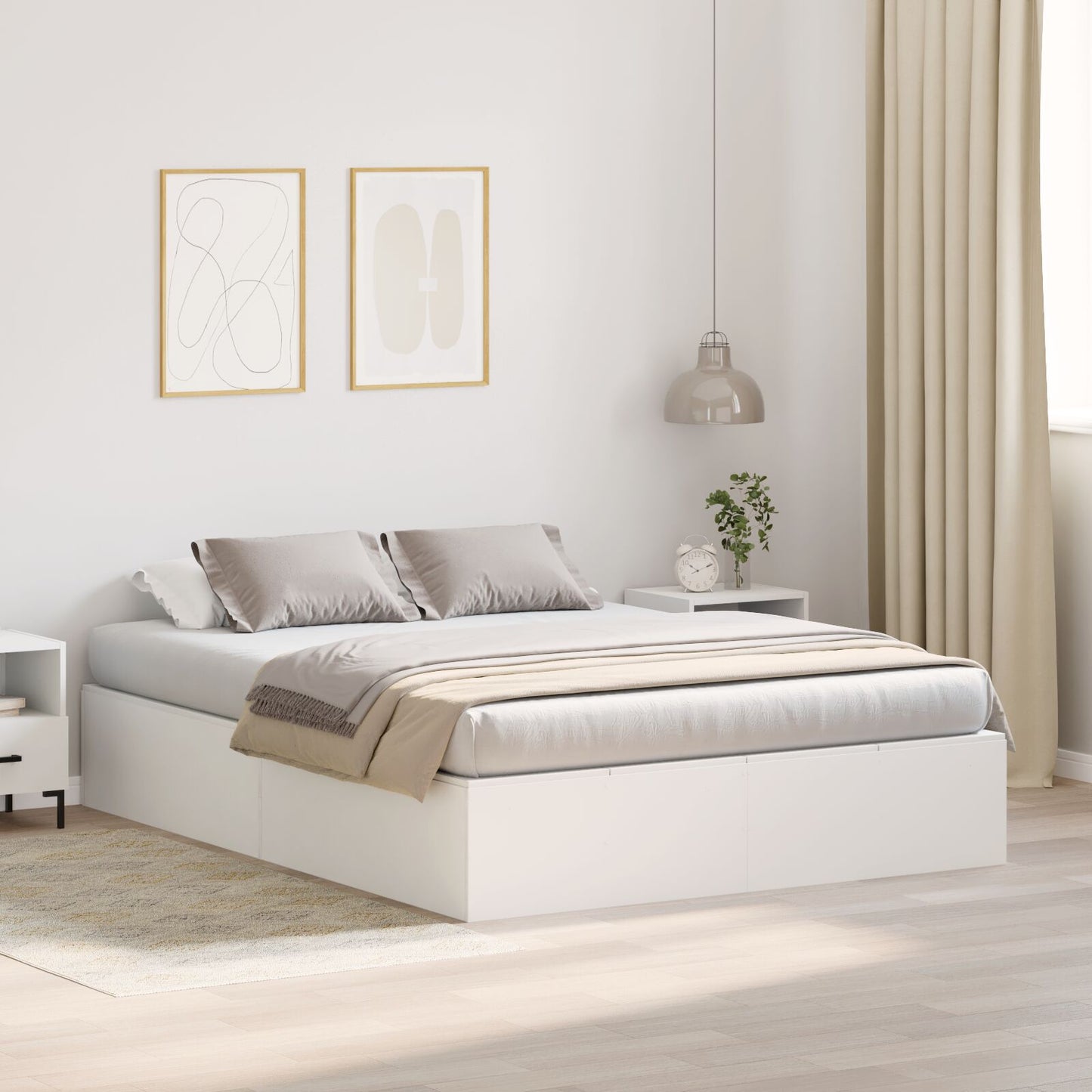 Opbergbedframe Wit 135 x 190 cm