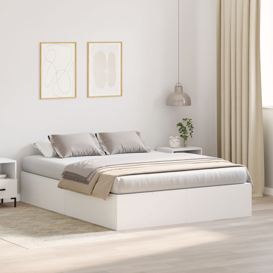 Opbergbedframe Wit 135 x 190 cm
