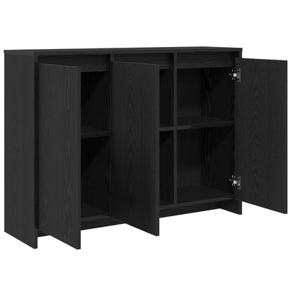 Dressoir Zwart Eiken 102X33X75 Cm Bewerkt Hout