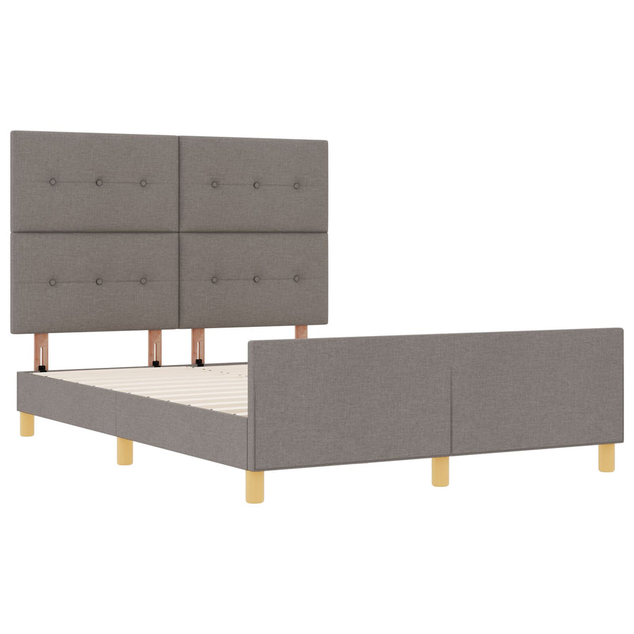 Bed Frame Taupe 140X200 Cm Stof Crème