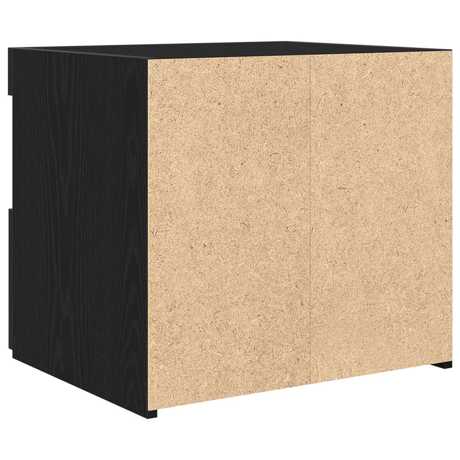 Nachtkastjes Met Led-Verlichting 2 Stuks Zwart Eiken 50X40X45 Cm
