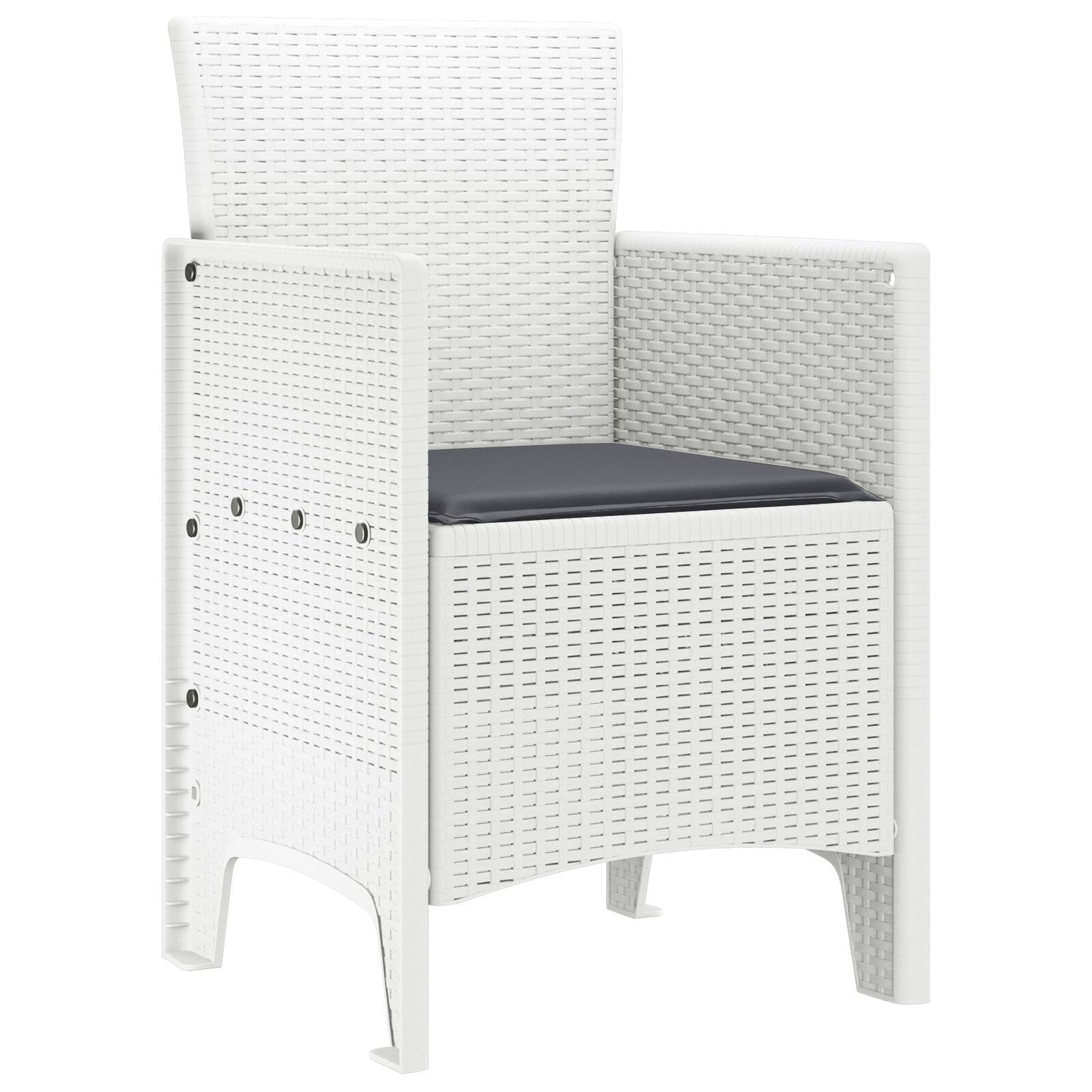 Tuinstoel Set Van 4 , Kunststof, Polyester Anthraciet Wit