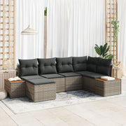 Tuinset poly rattan grijs 6-delig