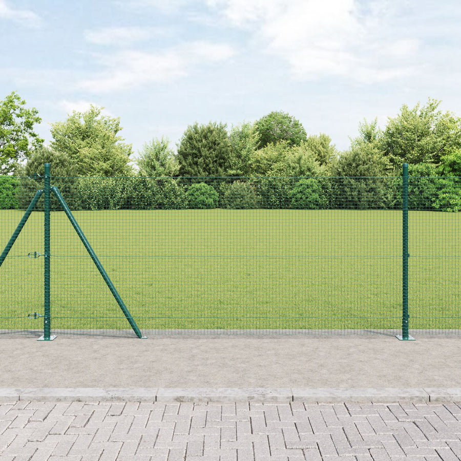 Groene Hekpost Set Set Van 2 Groen Metaal 25 X 1 M Duurzaam Gegalvaniseerd Staal
