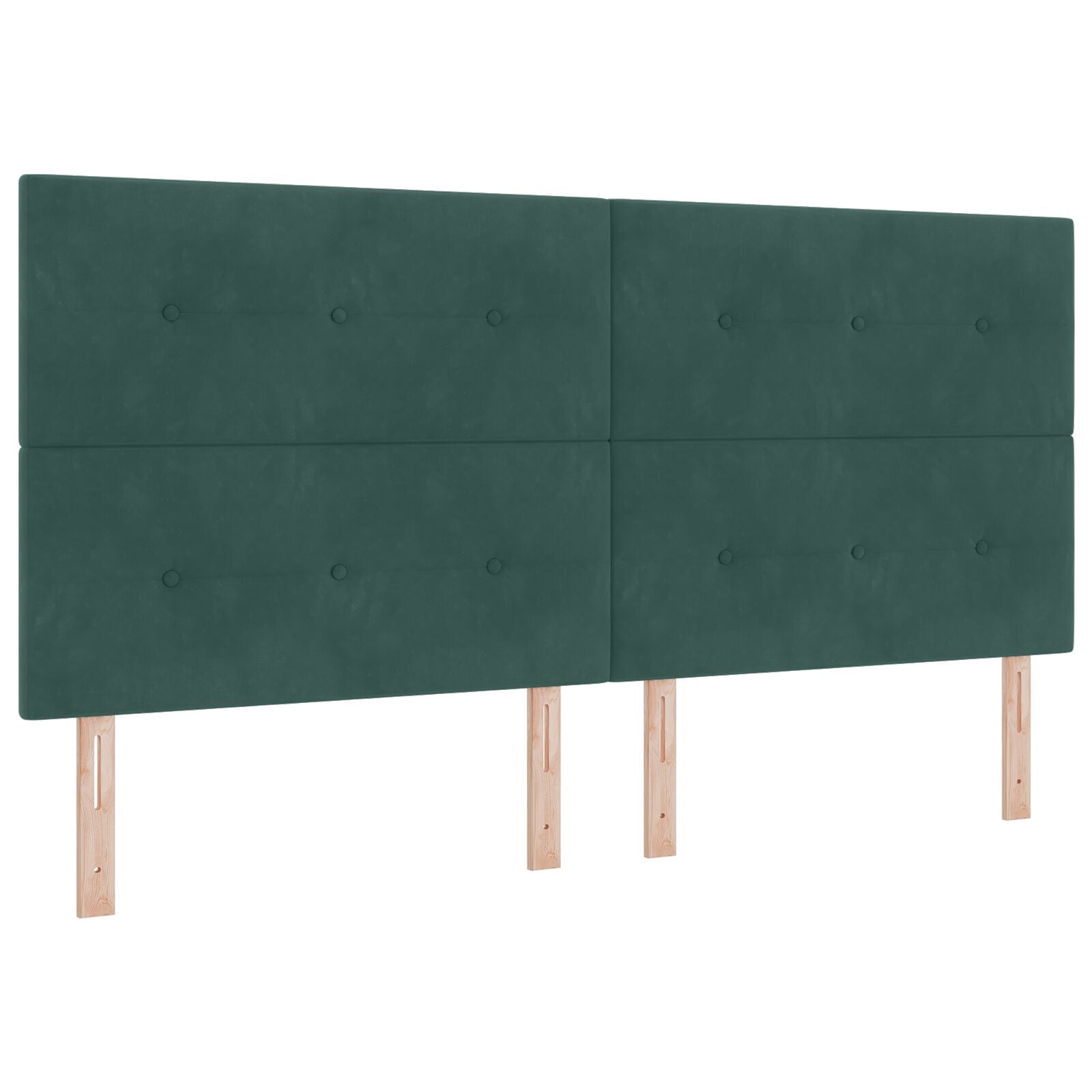Hoofdbord Button Tufted Fluweel Donkergroen 200 cm Hoog hoofdbord