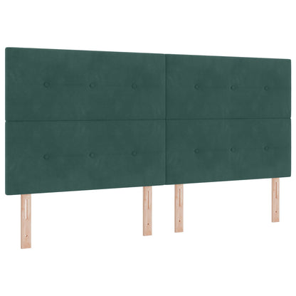 Hoofdbord Button Tufted Fluweel Donkergroen 200 cm Hoog hoofdbord