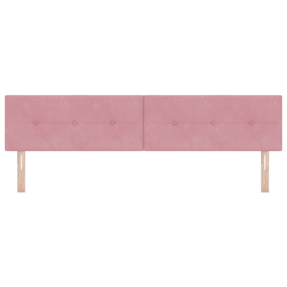 Hoofdbord Knopen Gevuld Velvet Roze 200 cm Laag hoofdbord