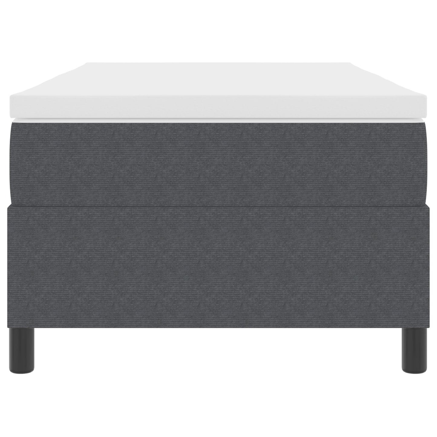 Boxspring Bed Met Matras Donkergrijs 80X200 Cm Corduroy Stof