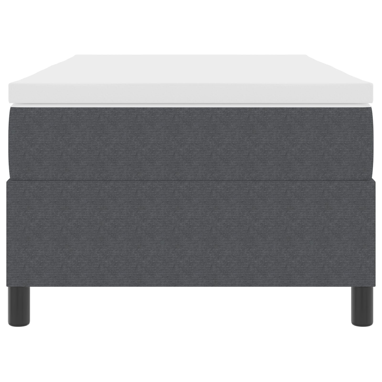 Boxspring Bed Met Matras Donkergrijs 80X200 Cm Corduroy Stof