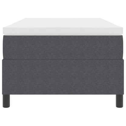 Boxspring Bed Met Matras Donkergrijs 80X200 Cm Corduroy Stof