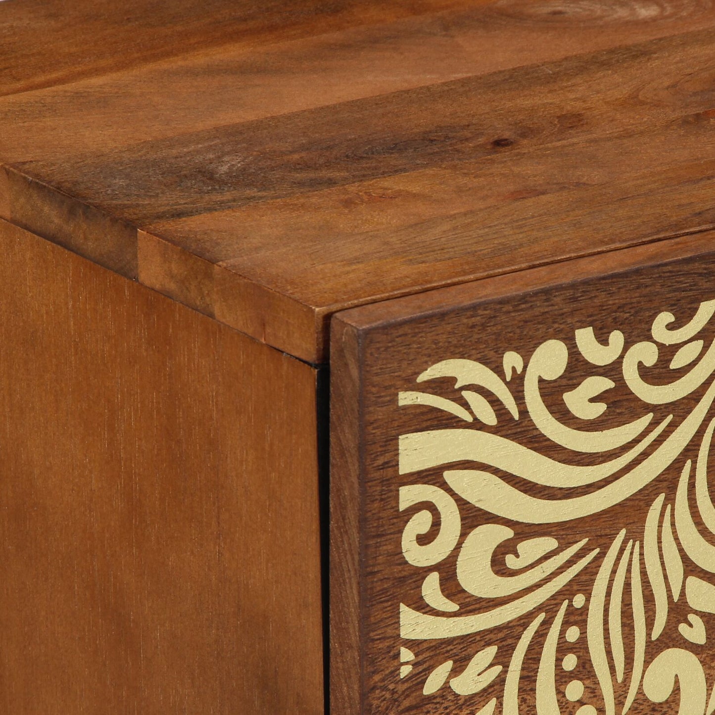 Nachtkastjes Honingbruin Met Gouden Accenten Massief Hout