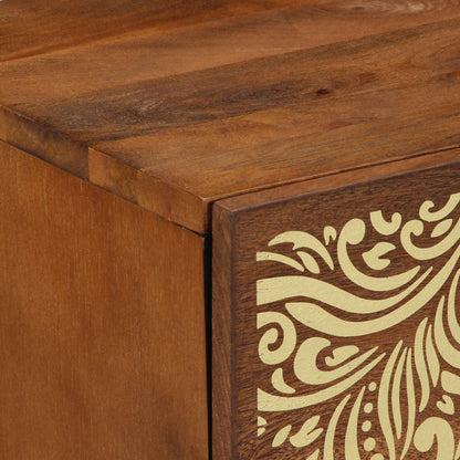 Nachtkastjes Honingbruin Met Gouden Accenten Massief Hout