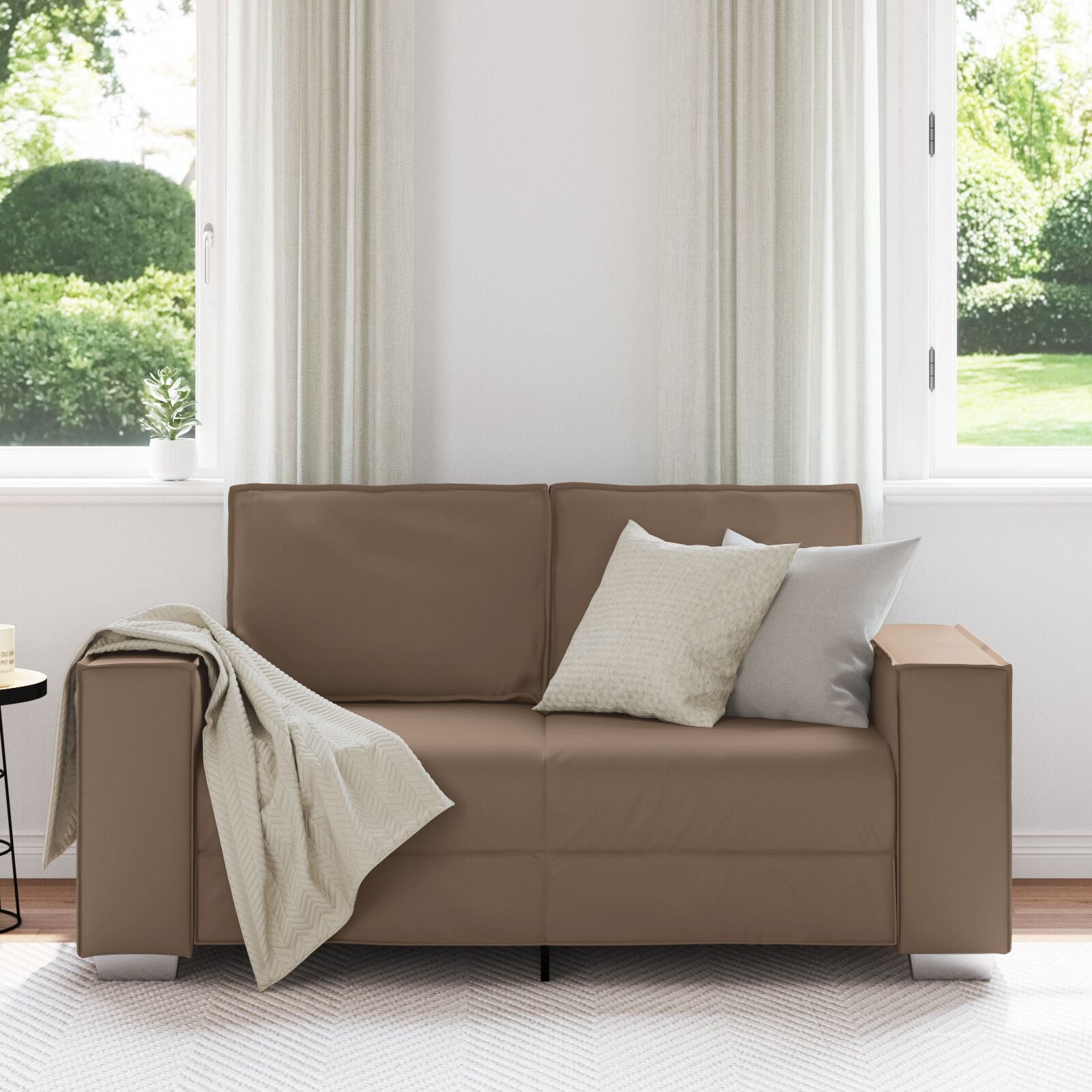 Loveseat Sofa Kunstleer Cappuccino 120 cm