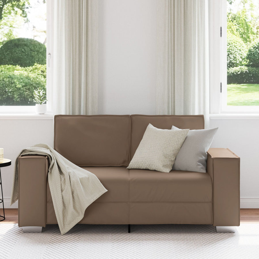 Loveseat Sofa Kunstleer Cappuccino 120 cm