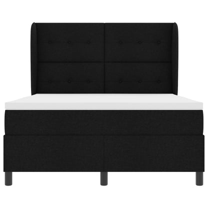 Boxspringbed Met Matras In Zwart, 160X200 Cm, Stof Blauw