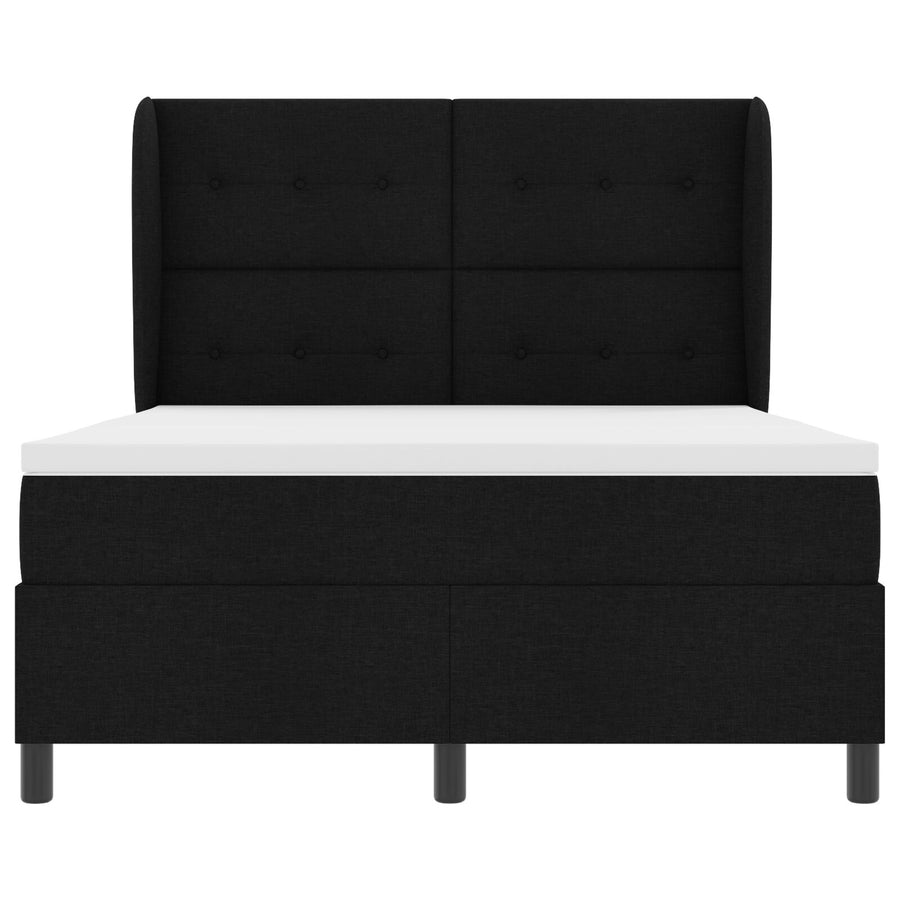 Boxspringbed Met Matras In Zwart, 160X200 Cm, Stof Blauw