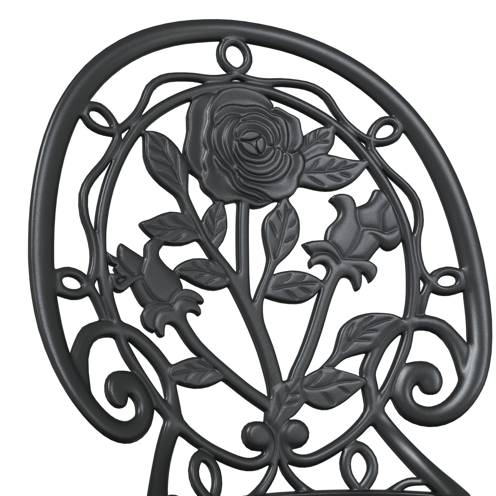3-Delig Tuin Bistro Set Giet铝 Zwart