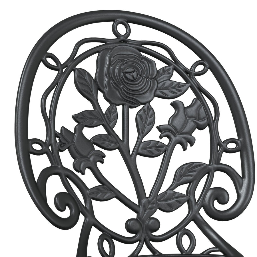 3-Delig Tuin Bistro Set Giet铝 Zwart