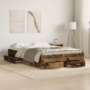 Bedframe 120x190 cm met lades oud hout