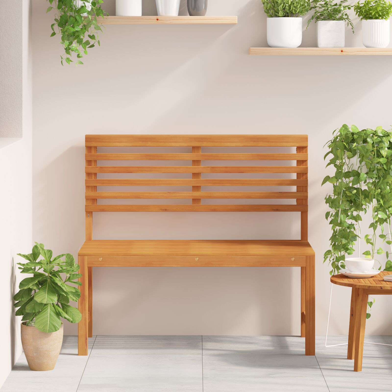 Tuin 100X50X91 Cm Massief Acaciahout zonder kussen Bank
