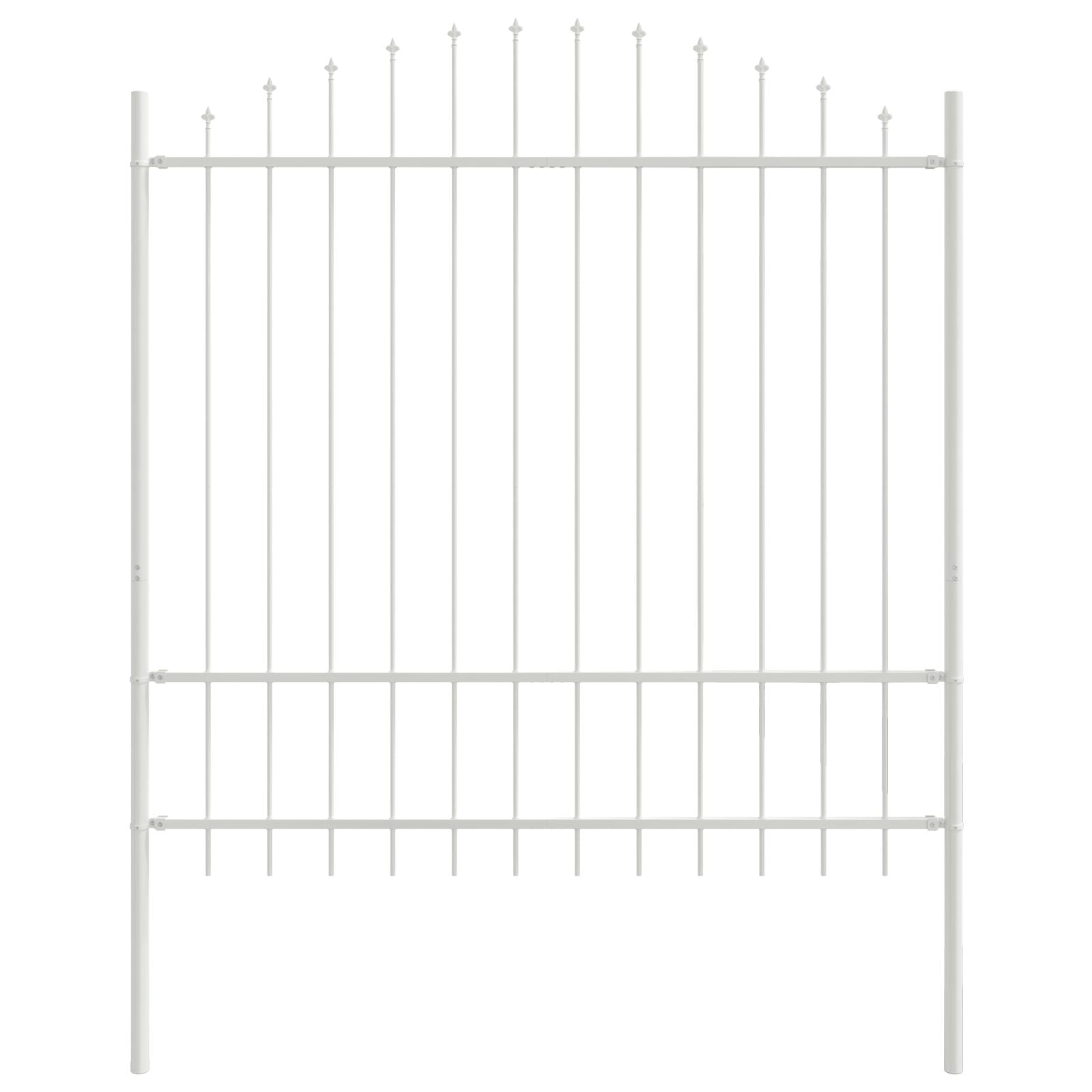 Tuinhek Met Boogtop 11,9X1,75 M Staal Wit 11.9 m 150-175 cm