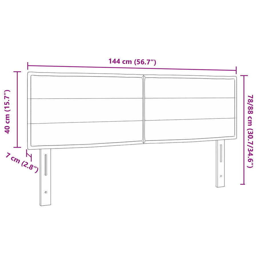 Hoofdbord Lijnen Ontwerp Stof Lichtgrijs 140 cm Laag hoofdbord