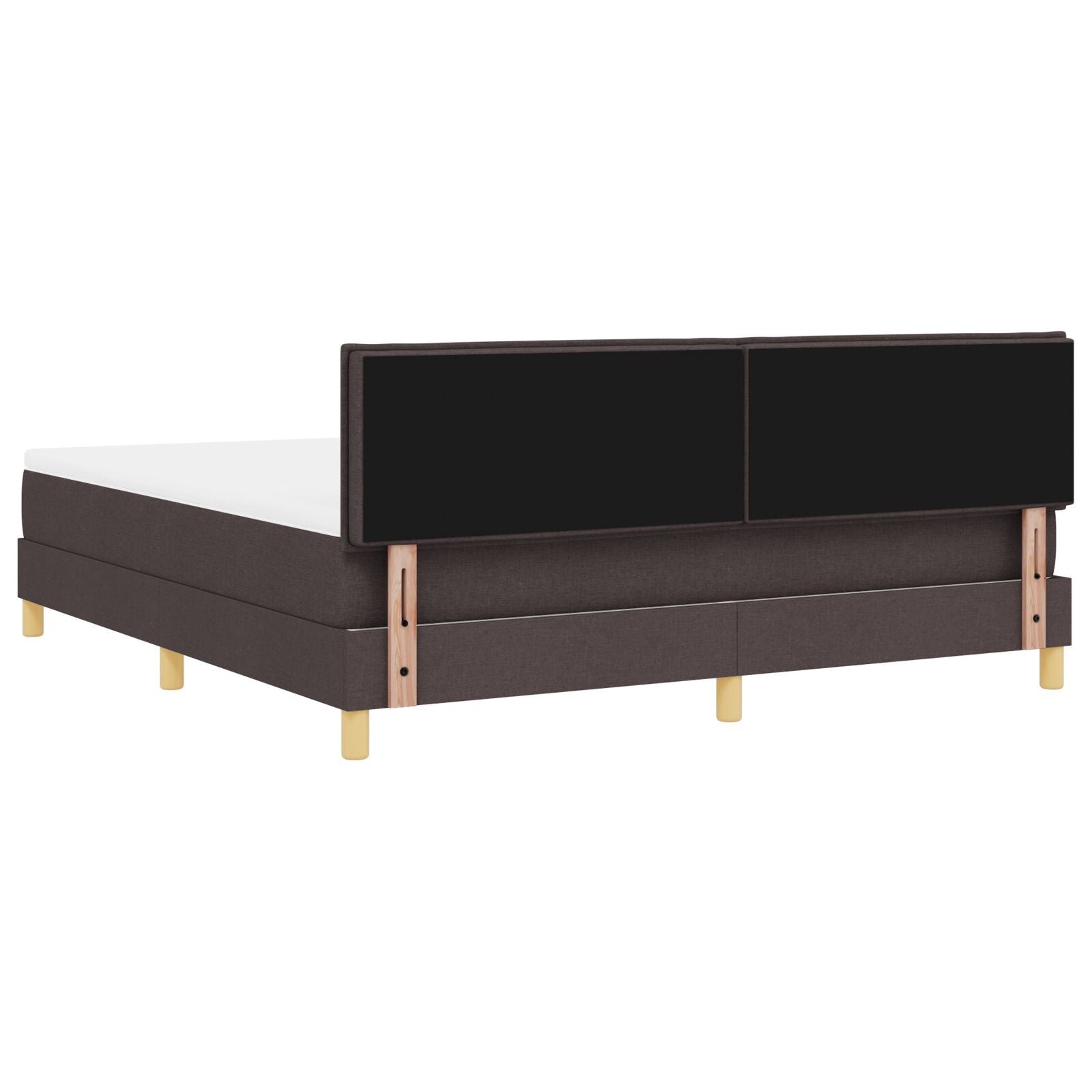 Boxspringbed Met Matras Stof Donkerbruin 180 x 200 cm Knoopgetuft