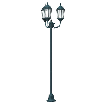 Tuinlampenpaal 3-Lamp E27 Groen 220 Cm Aluminium Donkergroen