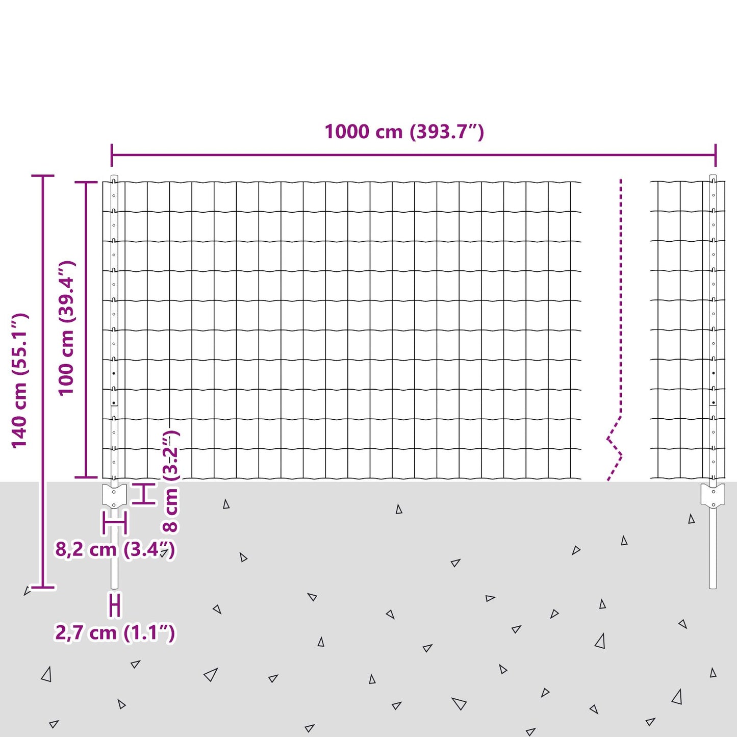 Eurohek Met 5 U-Palen Groen 1X10 M Staal
