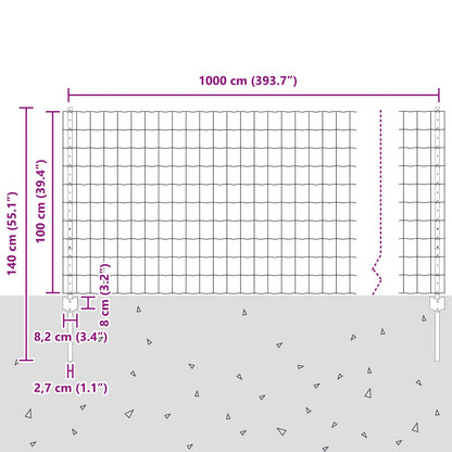 Eurohek Met 5 U-Palen Groen 1X10 M Staal