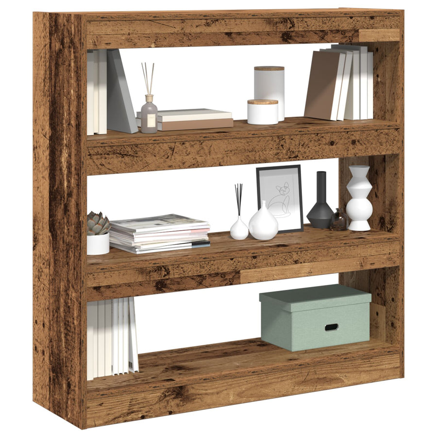 Boekenkast/Room Divider - Rustiek Hout - 100X30X103Cm - Geengineerd Hout
