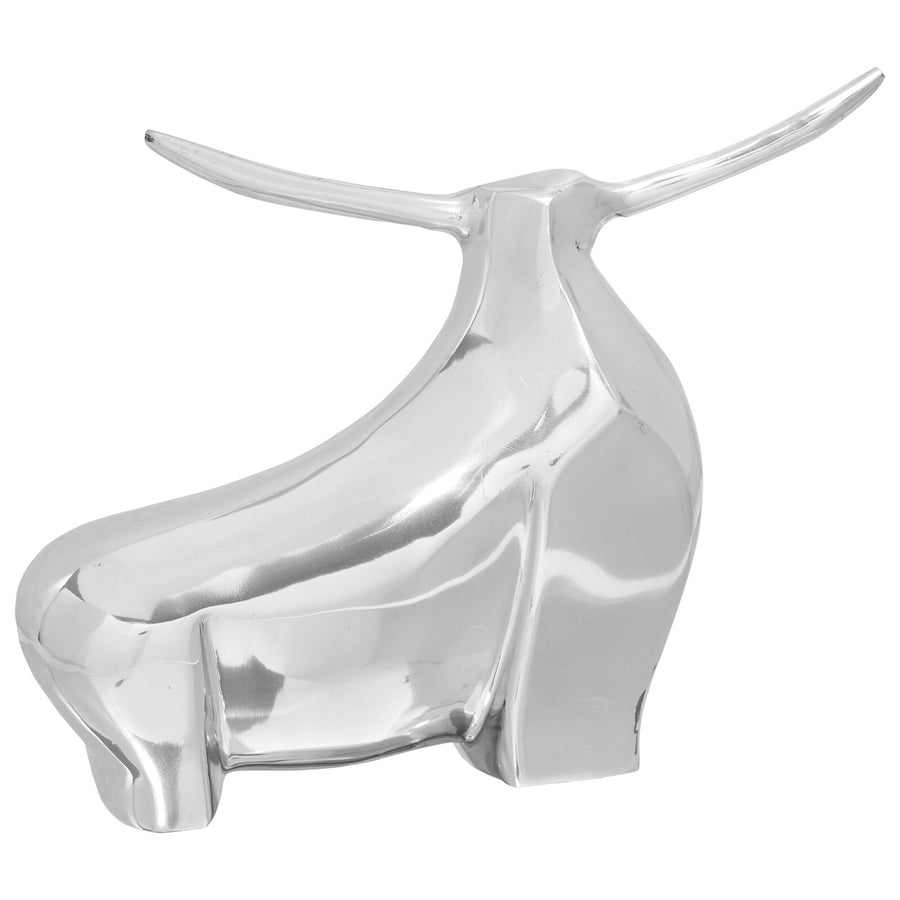 Bull Sculptuur Zilver Aluminium 37 x 44 x 17 cm