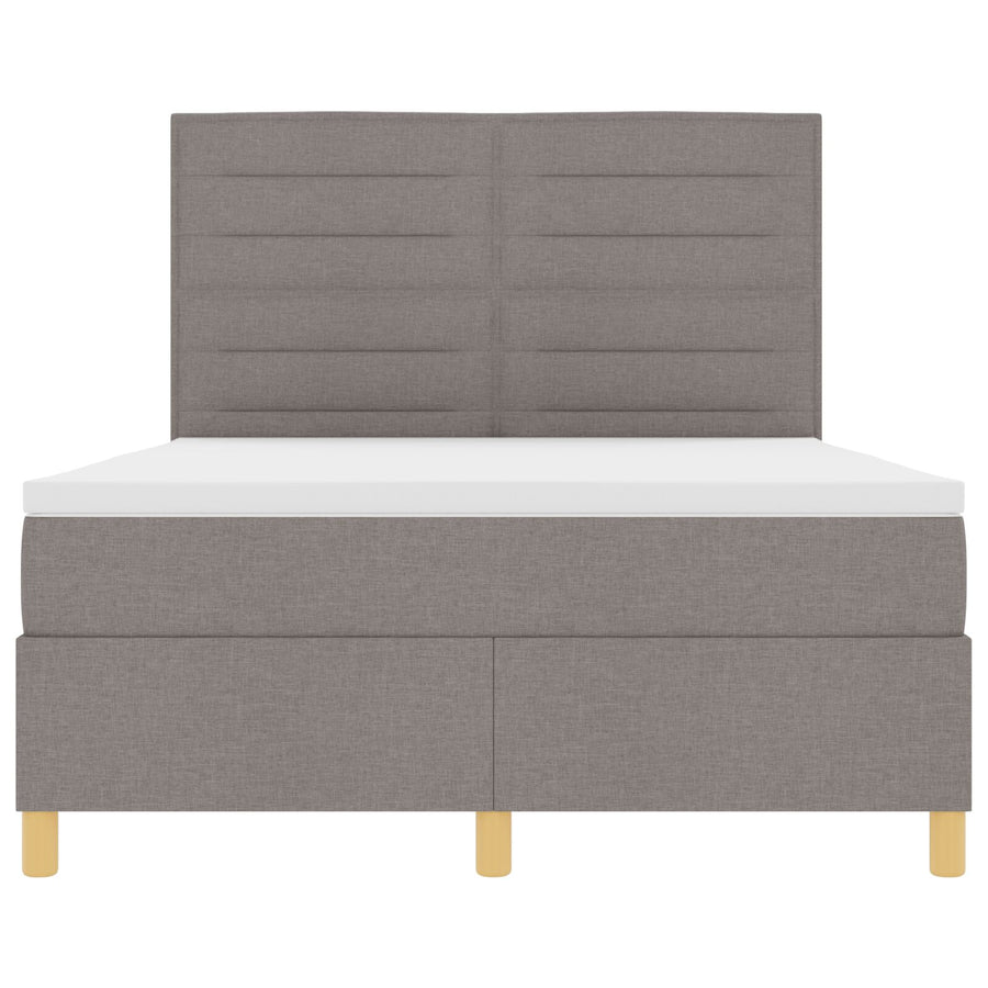 Boxspringbed Met Matras Taupe 140X200 Cm Stof Blauw