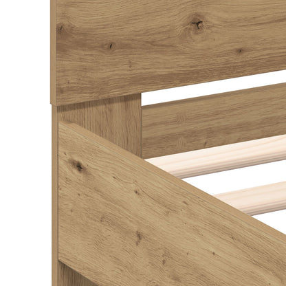 Bedframe Met Led-Verlichting Artisan Eiken Ambachtelijk Eiken 100 x 200 cm