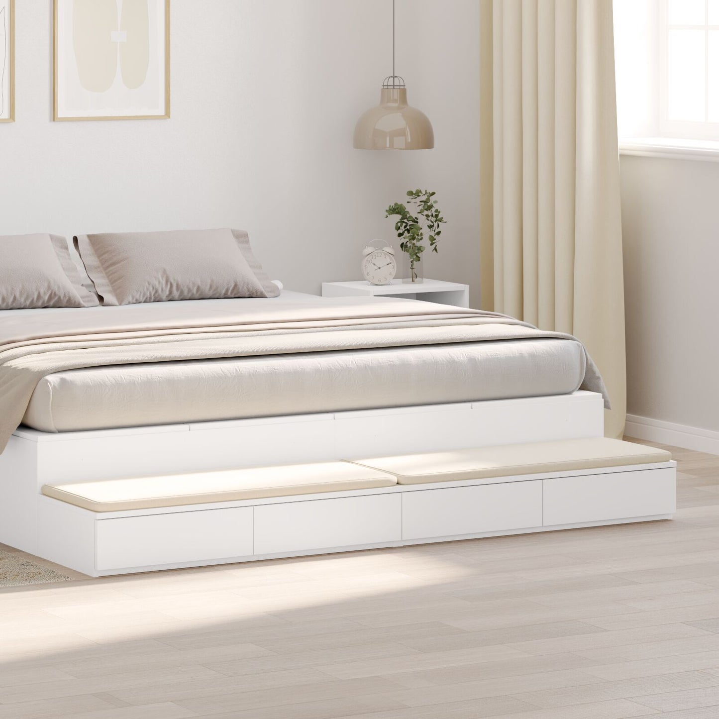 Bedladen 200X36,5X16,5 Cm Geengineerd Hout Wit 200 x 36.5 x 16.5 cm