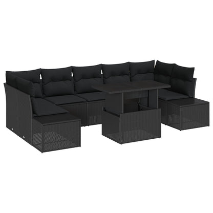 Tuinbank Set Set Van 8 Donkergrijs Poly Rattan Buitenbank