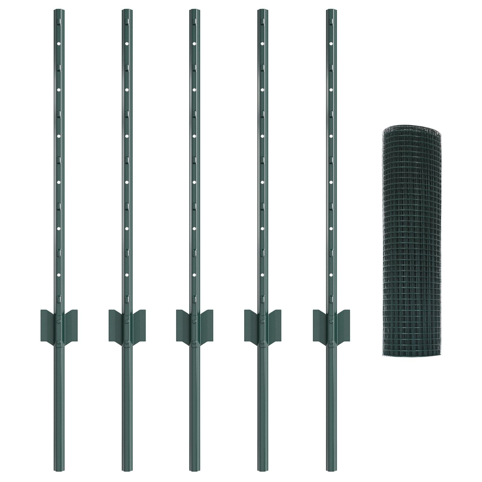 Rustieke Hekpaneelset Set Van 2 Groen Metaal 10 X 0.5 M