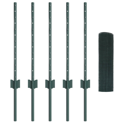 Rustieke Hekpaneelset Set Van 2 Groen Metaal 10 X 0.5 M