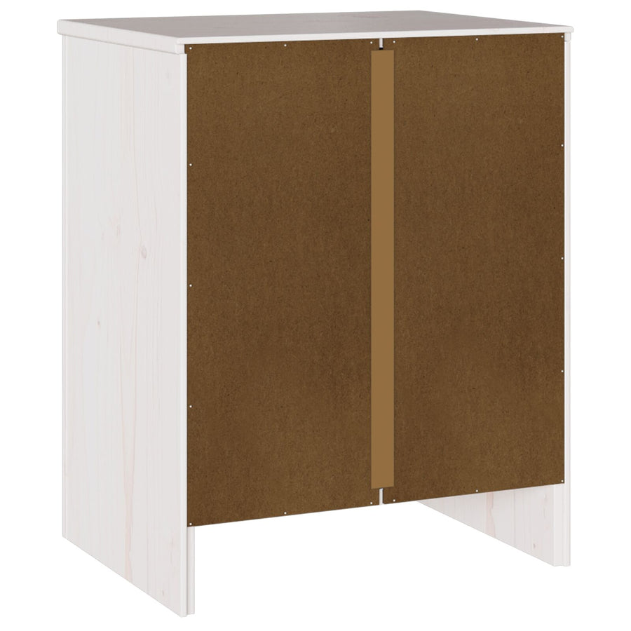 Nachtkastje ""Drammen"" 45X35X56 Cm Massief Hout Vuren Wit