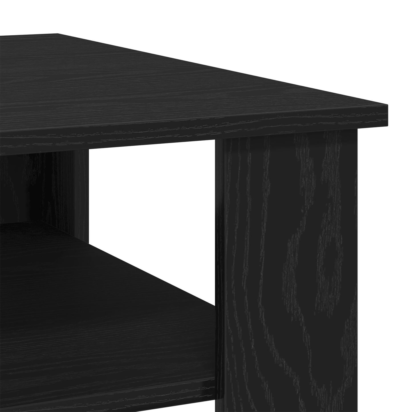 Salontafel Zwart Eiken 60X60X42 Cm Bewerkt Hout