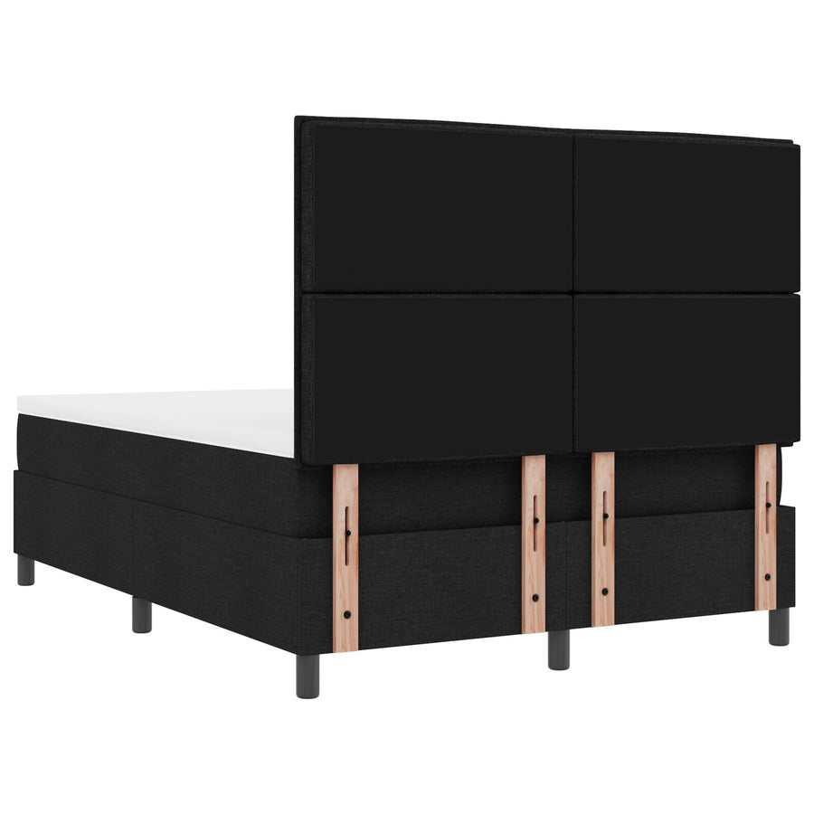 Boxspringbed Met Matras Stof Zwart 140 x 190 cm Lijnen ontwerp