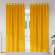 Verduisterende gordijnen 2 stuks mosterdgeel 140x260 cm polyester