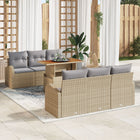 Garden Sofa Set with Cushions 7 pcs Beige and Light Grey