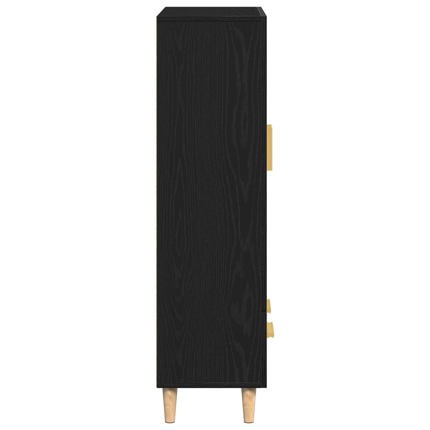 Highboard In Zwart Eiken, 70X31X115 Cm, Gemaakt Van Bewerkt Hout
