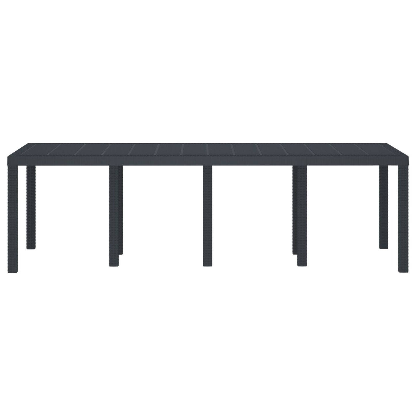 Tuin Tafel Anthraciet 250X100X73 Cm Poly Rattan Antraciet 2,5 m
