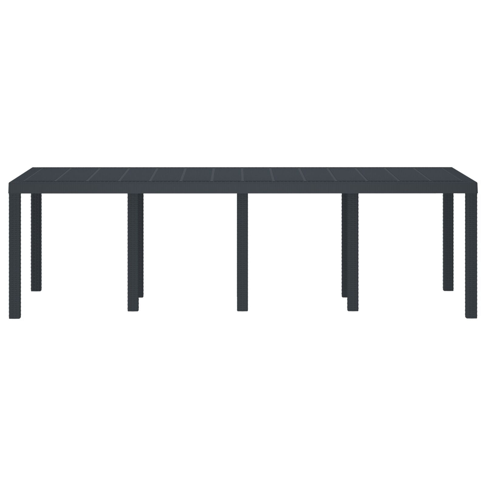 Tuin Tafel Anthraciet 250X100X73 Cm Poly Rattan Antraciet 2,5 m