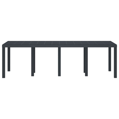 Tuin Tafel Anthraciet 250X100X73 Cm Poly Rattan Antraciet 2,5 m